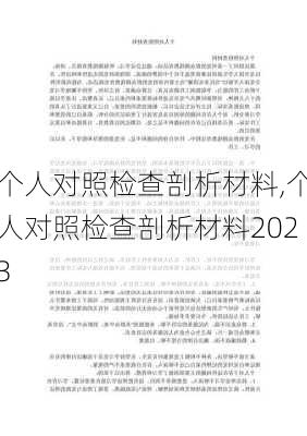 个人对照检查剖析材料,个人对照检查剖析材料2023