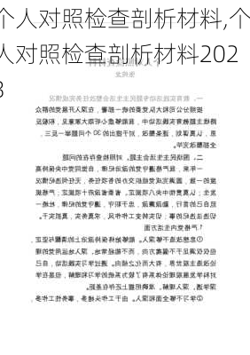 个人对照检查剖析材料,个人对照检查剖析材料2023