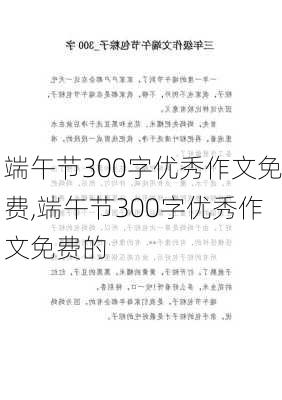 端午节300字优秀作文免费,端午节300字优秀作文免费的