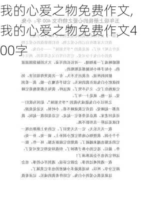 我的心爱之物免费作文,我的心爱之物免费作文400字