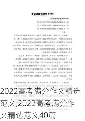 2022高考满分作文精选范文,2022高考满分作文精选范文40篇