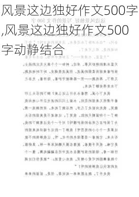 风景这边独好作文500字,风景这边独好作文500字动静结合