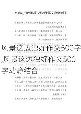 风景这边独好作文500字,风景这边独好作文500字动静结合