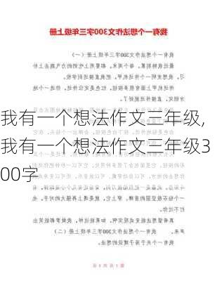 我有一个想法作文三年级,我有一个想法作文三年级300字