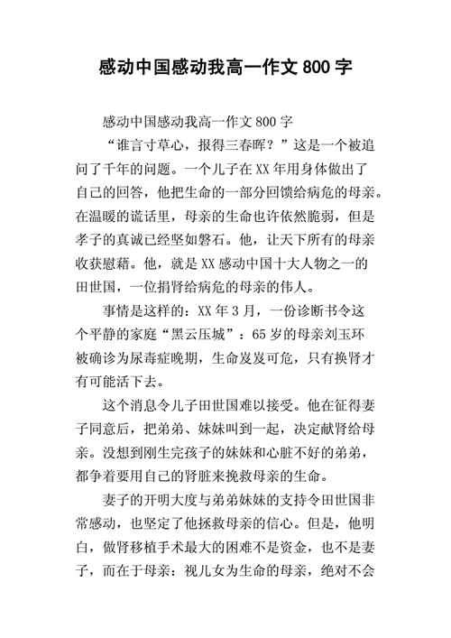 以感动为话题的作文800字高中,以感动为话题的作文800字高中议论文