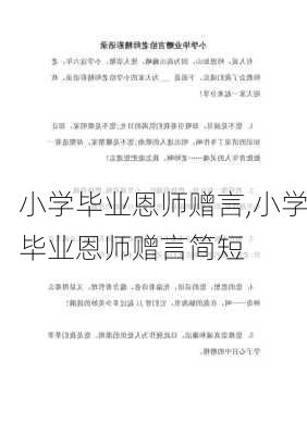 小学毕业恩师赠言,小学毕业恩师赠言简短