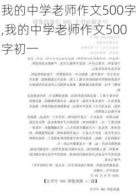 我的中学老师作文500字,我的中学老师作文500字初一