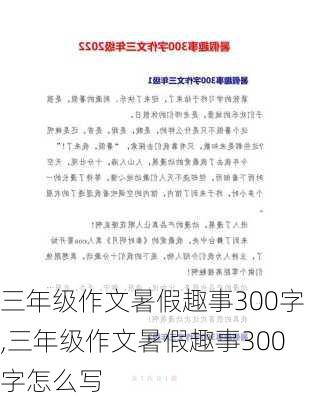 三年级作文暑假趣事300字,三年级作文暑假趣事300字怎么写