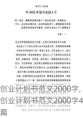 创业计划书范文2000字,创业计划书范文2000字4篇