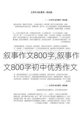 叙事作文800字,叙事作文800字初中优秀作文