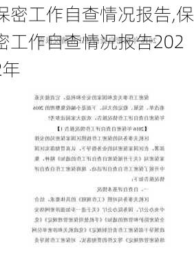 保密工作自查情况报告,保密工作自查情况报告2022年