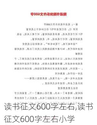 读书征文600字左右,读书征文600字左右小学