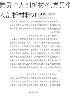 党员个人剖析材料,党员个人剖析材料2024