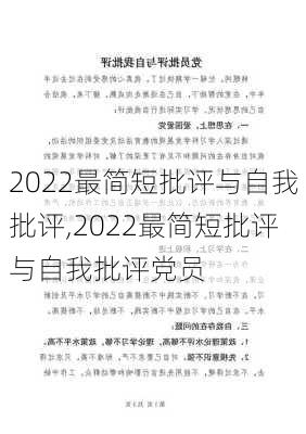 2022最简短批评与自我批评,2022最简短批评与自我批评党员