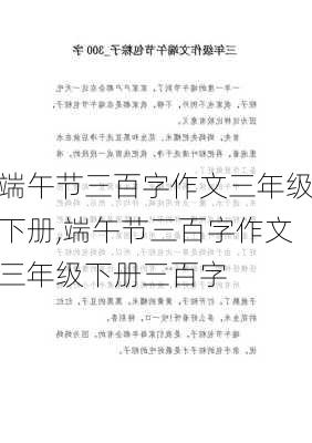 端午节三百字作文三年级下册,端午节三百字作文三年级下册三百字