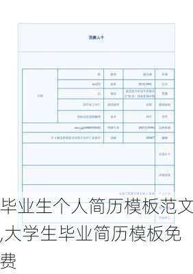 毕业生个人简历模板范文,大学生毕业简历模板免费