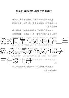 我的同学作文300字三年级,我的同学作文300字三年级上册