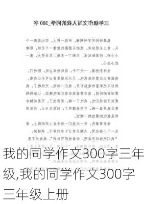 我的同学作文300字三年级,我的同学作文300字三年级上册