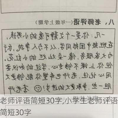 老师评语简短30字,小学生老师评语简短30字