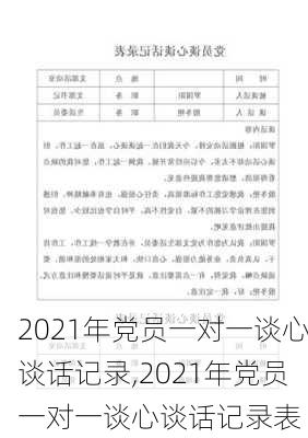 2021年党员一对一谈心谈话记录,2021年党员一对一谈心谈话记录表