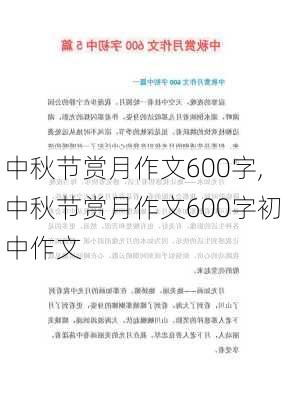 中秋节赏月作文600字,中秋节赏月作文600字初中作文