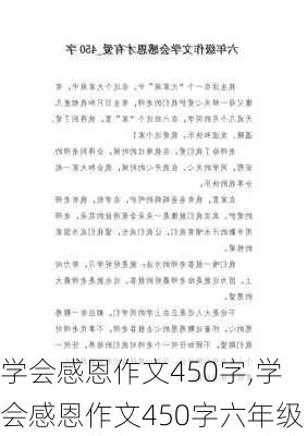 学会感恩作文450字,学会感恩作文450字六年级