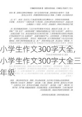 小学生作文300字大全,小学生作文300字大全三年级