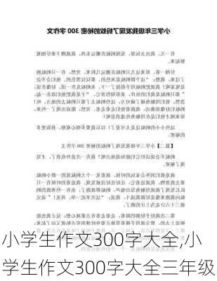 小学生作文300字大全,小学生作文300字大全三年级