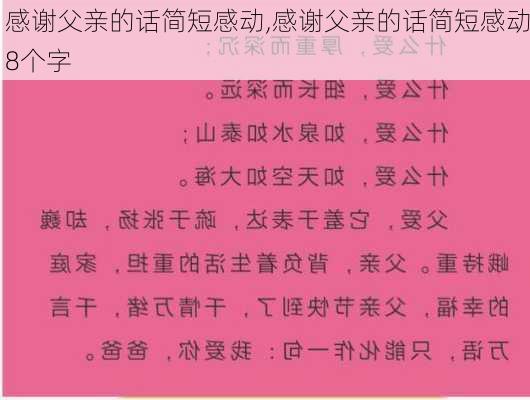 感谢父亲的话简短感动,感谢父亲的话简短感动8个字