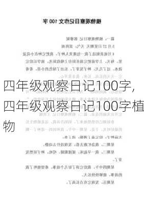 四年级观察日记100字,四年级观察日记100字植物