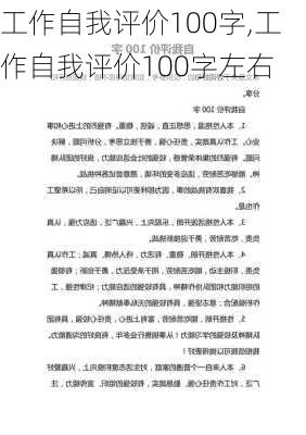 工作自我评价100字,工作自我评价100字左右