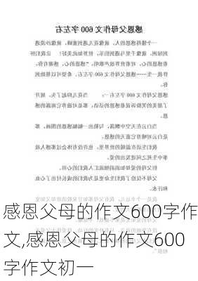 感恩父母的作文600字作文,感恩父母的作文600字作文初一