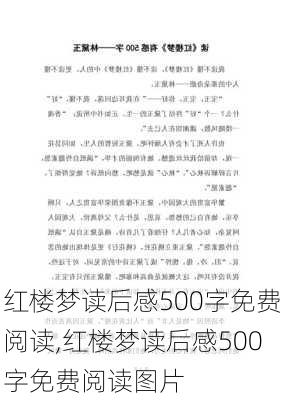 红楼梦读后感500字免费阅读,红楼梦读后感500字免费阅读图片