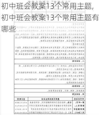 初中班会教案13个常用主题,初中班会教案13个常用主题有哪些