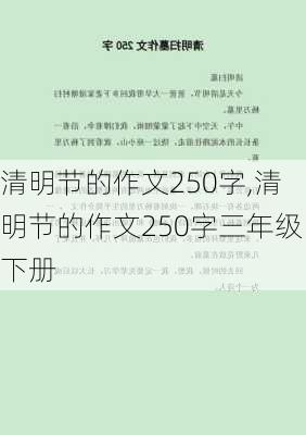 清明节的作文250字,清明节的作文250字三年级下册