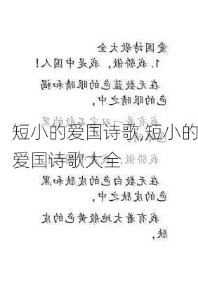 短小的爱国诗歌,短小的爱国诗歌大全