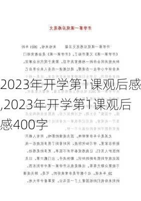 2023年开学第1课观后感,2023年开学第1课观后感400字