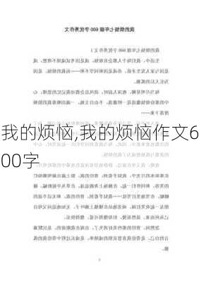 我的烦恼,我的烦恼作文600字