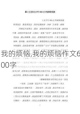 我的烦恼,我的烦恼作文600字