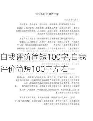 自我评价简短100字,自我评价简短100字左右