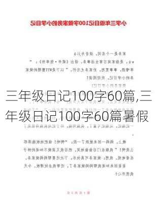 三年级日记100字60篇,三年级日记100字60篇暑假