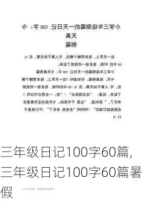 三年级日记100字60篇,三年级日记100字60篇暑假