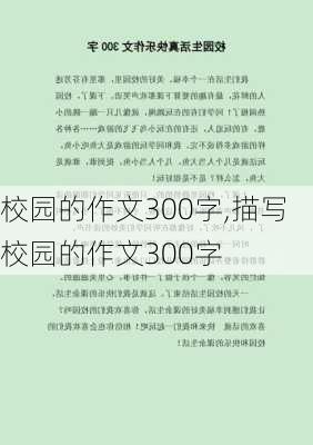 校园的作文300字,描写校园的作文300字