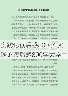 实践论读后感800字,实践论读后感800字大学生