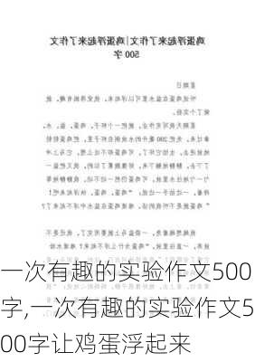 一次有趣的实验作文500字,一次有趣的实验作文500字让鸡蛋浮起来