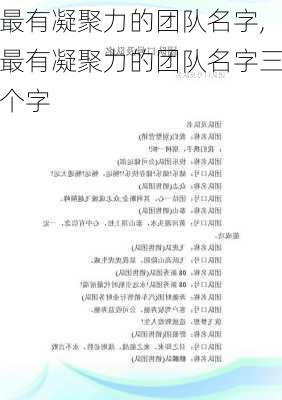 最有凝聚力的团队名字,最有凝聚力的团队名字三个字