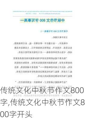 传统文化中秋节作文800字,传统文化中秋节作文800字开头