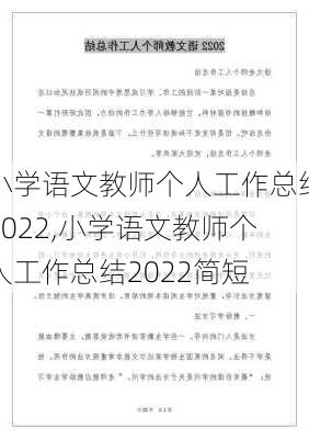 小学语文教师个人工作总结2022,小学语文教师个人工作总结2022简短