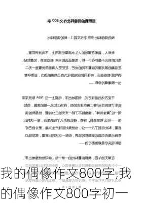 我的偶像作文800字,我的偶像作文800字初一