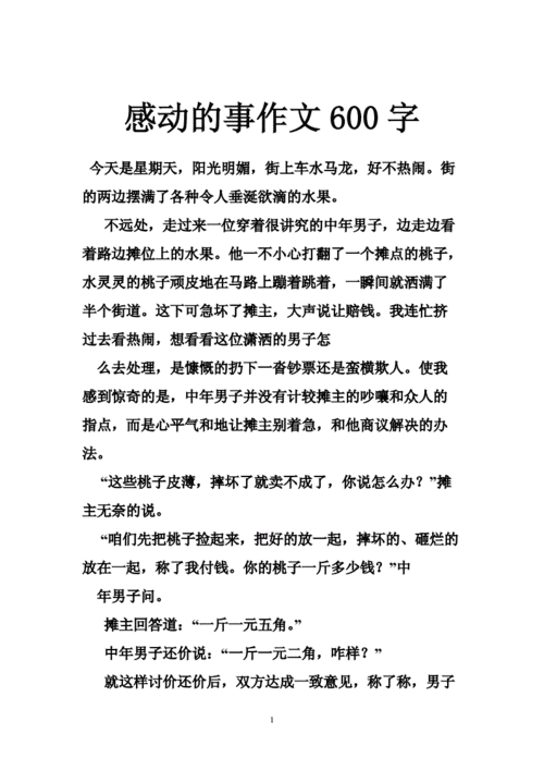 感动的瞬间作文600字,感动的瞬间作文600字初中